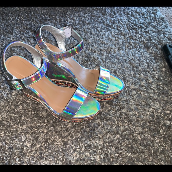 Shoes - Holographic wedges